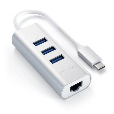 USB-хаб Satechi Type-C 2-in-1 USB Hub with Ethernet (ST-TC2N1USB31AS) Silver