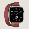 Apple Watch Series 11 Hermes 42 mm Attelage Double Tour Rouge Grenat