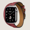 Apple Watch Series 11 Hermes 42 mm Attelage Double Tour Rouge Grenat