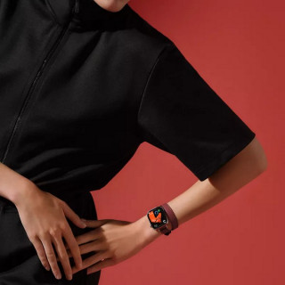 Apple Watch Series 11 Hermes 42 mm Attelage Double Tour Rouge Grenat