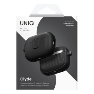 Чехол Uniq Clyde Lock Case для Airpods Pro 3 Black/Dark Grey (AIRPODSPRO3-CLYBLKDGRY)