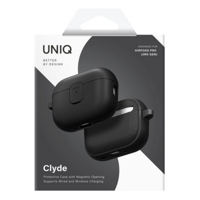 Чехол Uniq Clyde Lock Case для Airpods Pro 3 Black/Dark Grey (AIRPODSPRO3-CLYBLKDGRY)