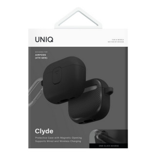 Чехол из полиуретана Uniq CLYDE для AirPods 4 Charcoal/Dark Grey (AIRPODS(2024)-CLYCHRDGRY)