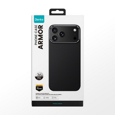 Усиленный чехол Benks Pro 600D Kevlar Case для iPhone 18 Pro/17 Pro 6.3" (C.K.FL.AP.BK.BA72) Black