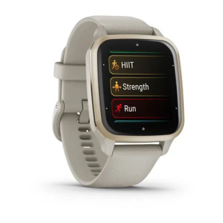 Умные часы Garmin Venu Sq 2 Music Edition серый с безелем цвета кремового золота и силиконовым ремешком 010-02700-12