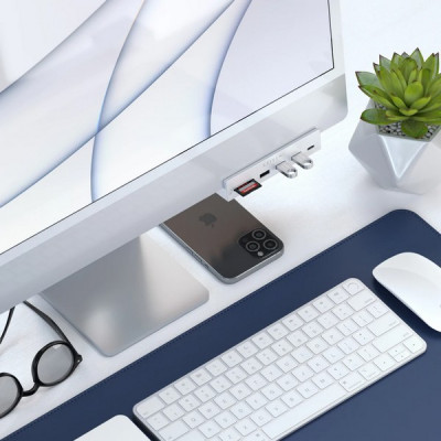 USB-хаб Satechi Aluminum USB-C Clamp Hub для 24" iMac (ST-UCICHS) Silver