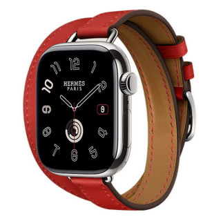 Apple Watch Series 11 Hermes 42 mm Attelage Double Tour Rouge Radieux