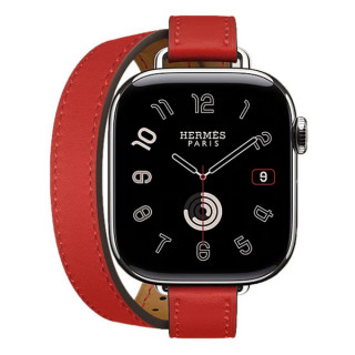 Apple Watch Series 11 Hermes 42 mm Attelage Double Tour Rouge Radieux