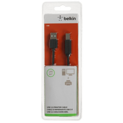 Кабель Belkin USB 2.0 Premium Printer Cable Type-A(M)/USB 2.0 Type-B(M) 1.8м (F3U154BT1.8M) Black