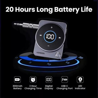 Аудиоадаптер Ugreen CM724 Car&Home Bluetooth 5.4 Receiver Audio Adapter (35003) серый