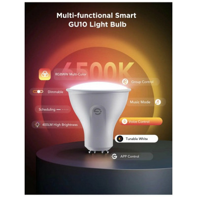 Комплект умных светодиодных ламп Govee GU10 Bulb RGBWW Wifi+Bluetooth 400 Lm (2 шт.) B600D3C1