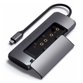 Адаптер Satechi USB-C Hybrid Multiport Adapter with SSD Enclosure ST-UCHSEM (серый космос)