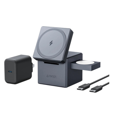 Беспроводная зарядная док станция Anker 3-in-1 Cube (Y1811HA1/Y1811KA1/Y1812TA1)