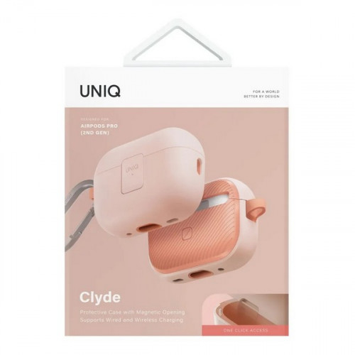Чехол из полиуретана Uniq CLYDE для AirPods Pro 2 розовый (LIGHT PINK/CREPE PINK) (AIRPODSPRO2-CLYLPKCPK)