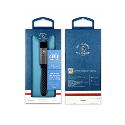 Кабель Santa Barbara Polo & Racquet Club 4-In-1 Cable 100W 15 cm Gray
