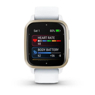 Умные часы Garmin Venu Sq 2 белые с кремово-золотым алюминиевым безелем 010-02701-11