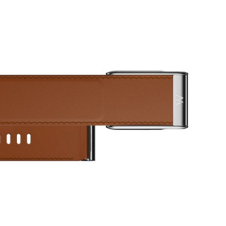 Кожаный люксовый ремешок для Whoop MG LeatherLuxe Straight Band Chestnut/Cream with Titanium
