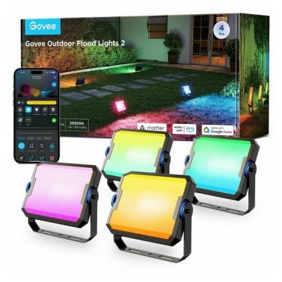 Светодиодные интеллектуальные прожекторы Govee RGBICWW Outdoor Flood Lights 2 1000 Lumen 4 шт. (H8057C11)