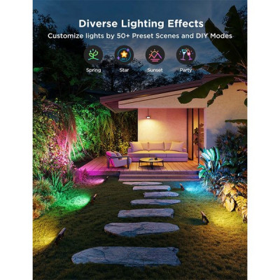 Светодиодные интеллектуальные прожекторы Govee RGBICWW Outdoor Flood Lights 2 1000 Lumen 4 шт. (H8057C11)