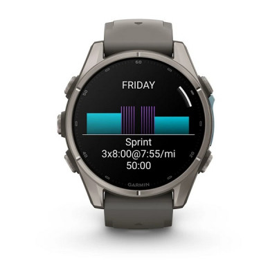 Garmin Fenix 9 43 мм Titanium with Pebble Gray Silicone Band (010-04761-10)
