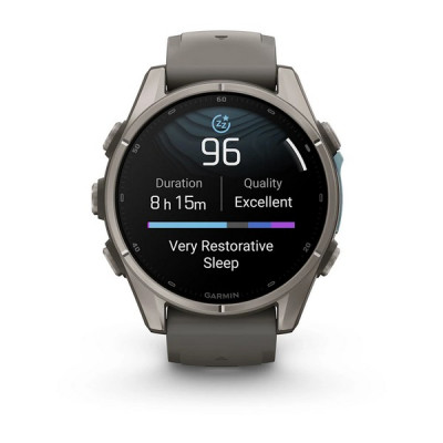 Garmin Fenix 9 43 мм Titanium with Pebble Gray Silicone Band (010-04761-10)