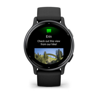 Умные часы Garmin Vivoactive 5 черные с серым безелем и силиконовым ремешком (010-02862-10)