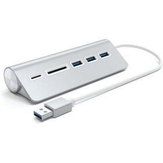 Хаб Satechi Aluminum USB 3.0 Hub & Card Reader (ST-3HCRS) Silver