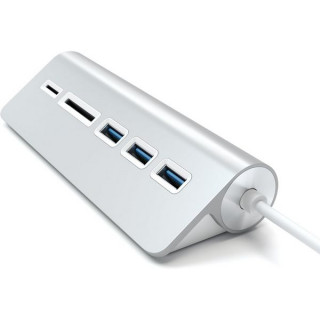 Хаб Satechi Aluminum USB 3.0 Hub & Card Reader (ST-3HCRS) Silver