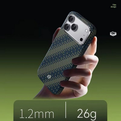 Чехол BlueO Gilded Tactile Woven Galaxy Aramid Fiber Magnetic для iPhone 17 Pro Max Galaxy Green (BL065-17promax-Green)