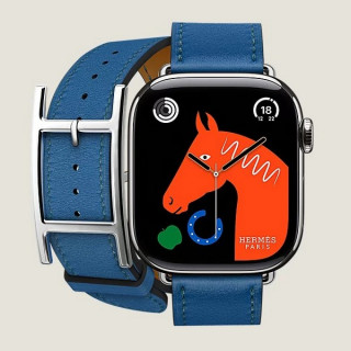 Apple Watch Series 11 Hermes 42 mm Hapi Double Tour Bleu De France