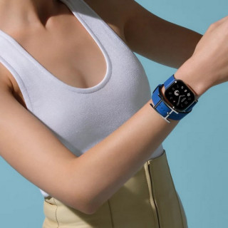 Apple Watch Series 11 Hermes 42 mm Hapi Double Tour Bleu De France