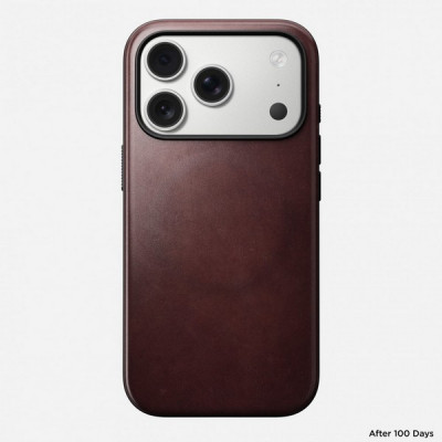Чехол Nomad Modern Leather Case для iPhone 17 Pro (NM011857858) Burgundy Chromexcel