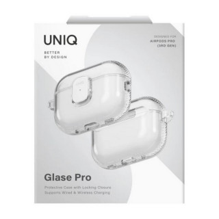 Чехол Uniq Glase Pro Lock Case для Airpods Pro 3 Glossy Clear (AIRPODSPRO3-GLSPGCLR)