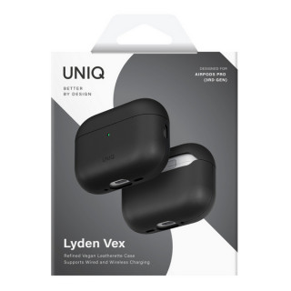 Чехол Uniq Lyden Vex Vegan Leather для AirPods Pro 3 Dallas Black (AIRPODSPRO3-LYDVDBLK)