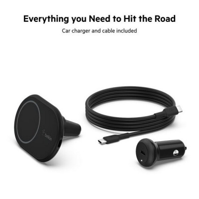 Автомобильное беспроводное зарядное устройство Belkin BoostCharge Magnetic Wireless Car Charger 10W (WIC004btBK) Black