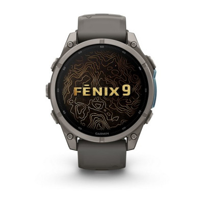 Garmin Fenix 9 47 мм Titanium with Pebble Gray Silicone Band (010-04762-00)