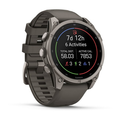 Garmin Fenix 9 47 мм Titanium with Pebble Gray Silicone Band (010-04762-00)