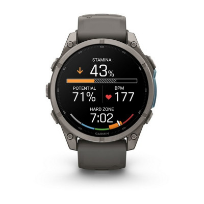 Garmin Fenix 9 47 мм Titanium with Pebble Gray Silicone Band (010-04762-00)