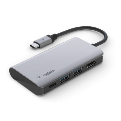 Док-станция Belkin USB-C 4-in-1 Multiport Adapter (AVC006btSGY) серый