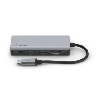 Док-станция Belkin USB-C 4-in-1 Multiport Adapter (AVC006btSGY) серый