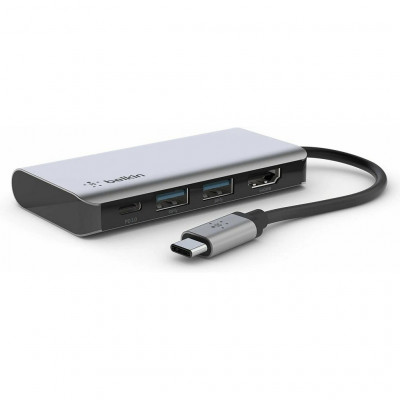 Док-станция Belkin USB-C 4-in-1 Multiport Adapter (AVC006btSGY) серый