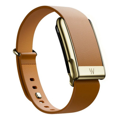 Кожаный люксовый ремешок для Whoop MG LeatherLuxe Tapered Band Camel with Gold