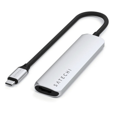 Адаптер Satechi 4-in-1 USB-C Slim Multiport Adapter 4K (ST-P4SS) Silver