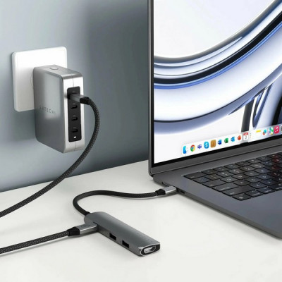 Адаптер Satechi 4-in-1 USB-C Slim Multiport Adapter 4K (ST-P4SS) Silver
