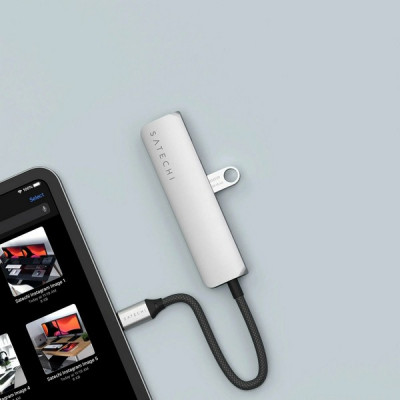 Адаптер Satechi 4-in-1 USB-C Slim Multiport Adapter 4K (ST-P4SS) Silver