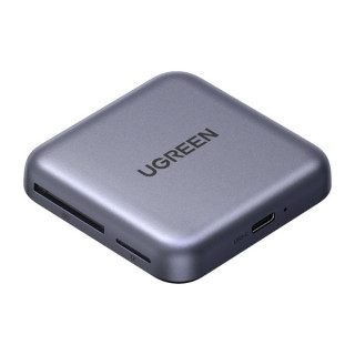 Кардридер магнитный Ugreen CM898 Magnetic 3-in-1 USB-C & SD & TF (65095) серый космос