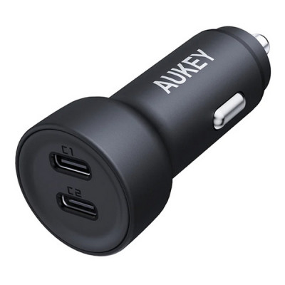 Автомобильное зарядное устройство Aukey 2xUSB-C 65W (CC-Y23) Black
