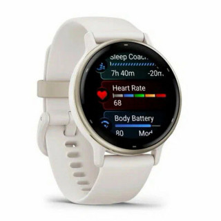 Умные часы Garmin Vivoactive 5 цвета слоновой кости с золотистым безелем и силиконовым ремешком (010-02862-11)