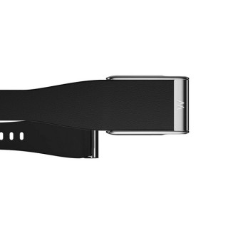Кожаный люксовый ремешок для Whoop MG LeatherLuxe Tapered Band Black with Titanium