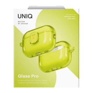 Чехол Uniq Glase Pro Lock Case для Airpods Pro 3 Light Lime (AIRPODSPRO3-GLSPLLIM)